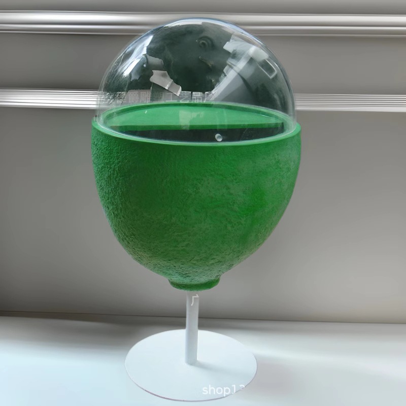 定制玻璃钢带透明盖雕塑杯子摆件 逼真等比例放大模型