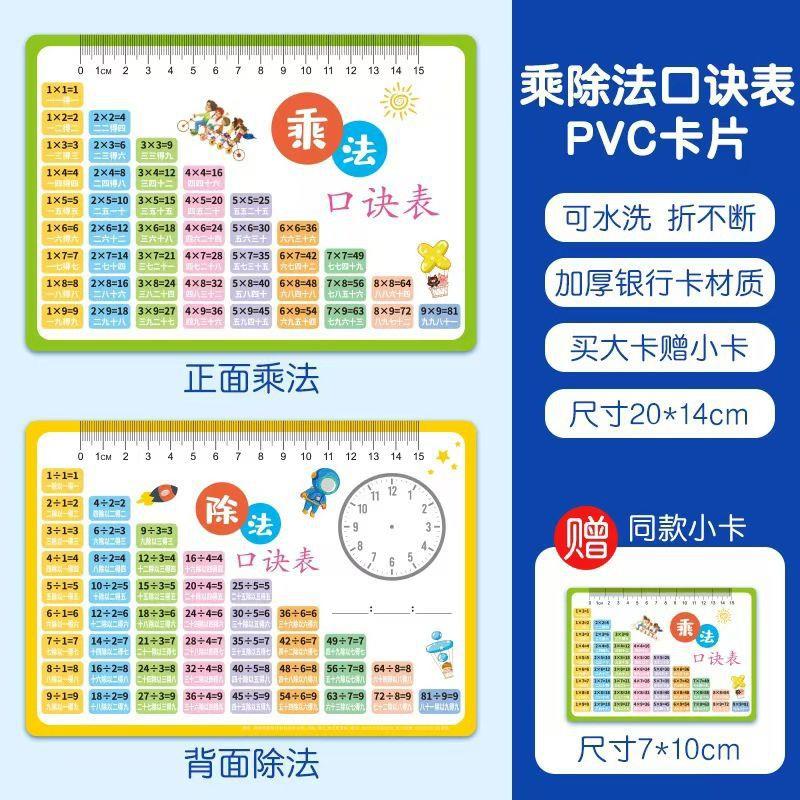 九九乘法口诀表小学单位换算卡片背诵神器数学加减乘除口诀表wi55