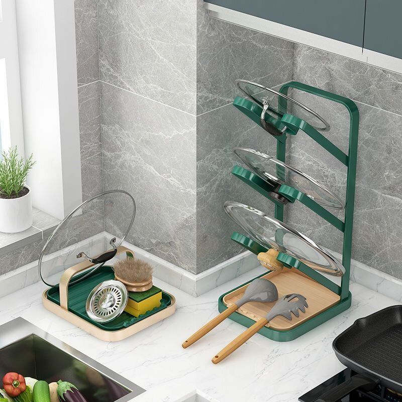 冬天德国锅盖架子壁挂免打孔女放砧板菜板厨房置物架多功能收纳