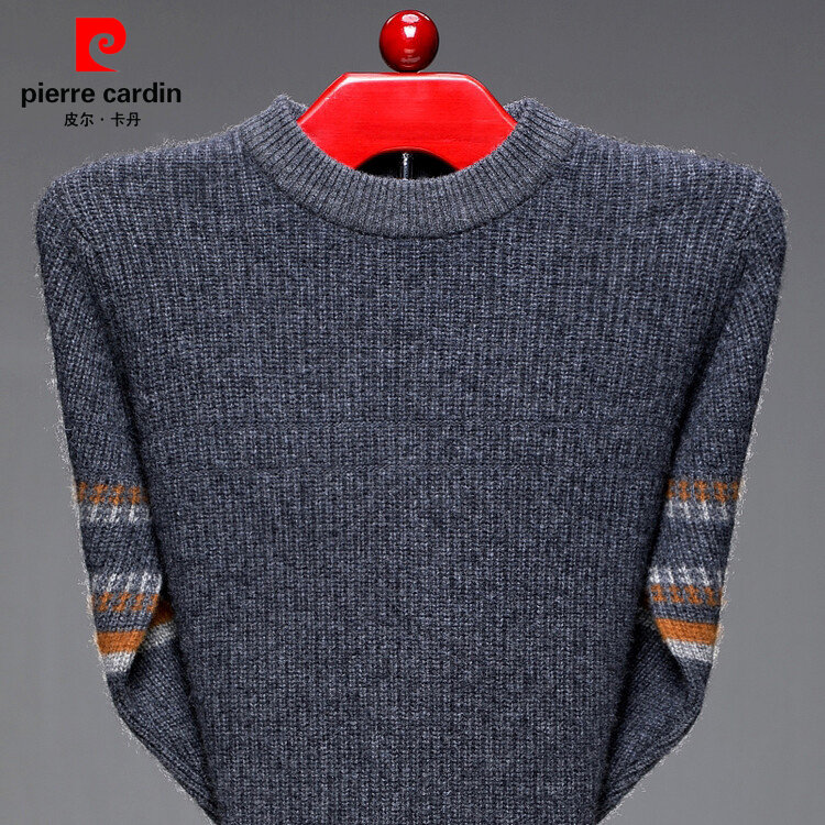 皮尔卡丹羊绒衫男毛衣100%纯羊绒轻奢套头羊毛衫休闲圆领冬季加厚,男装,羊绒套衫,淘宝优惠券,粉丝福利购,淘宝优惠卷