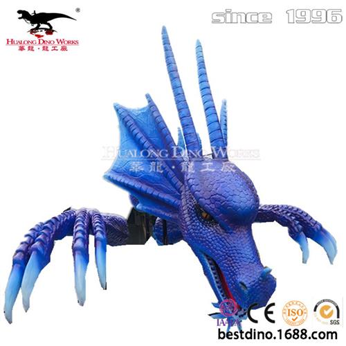 仿真模型制作工厂新款蓝色西方飞电动机械发光发亮可动可叫.