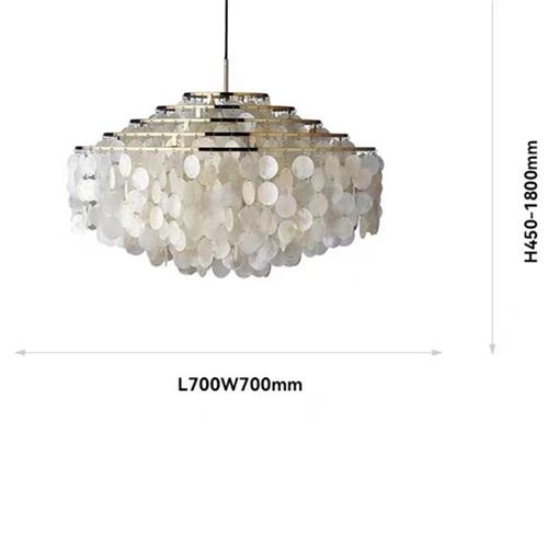 跨境北欧客厅吊灯灯具卧室创意设计师轻奢餐厅灯贝壳装饰酒店吊灯