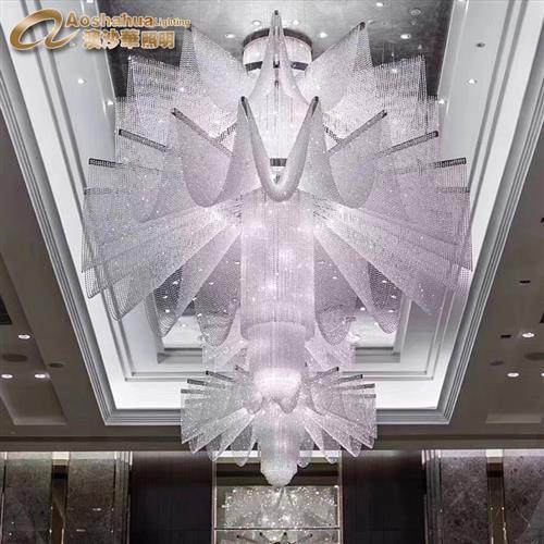 大型酒店水晶吊灯售楼部沙盘会所别墅大堂厅异形工程大吊灯,家装灯饰光源,客厅吊灯,淘宝优惠券,粉丝福利购,淘宝优惠卷