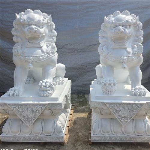 门口石狮一对雕塑玻璃钢仿铜铸铜酒店别墅守门招财狮定制园林景观