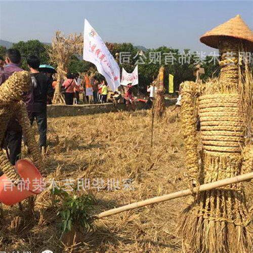 草编艺术干稻草稻草人工艺品雕塑稻草人动物卡通人物