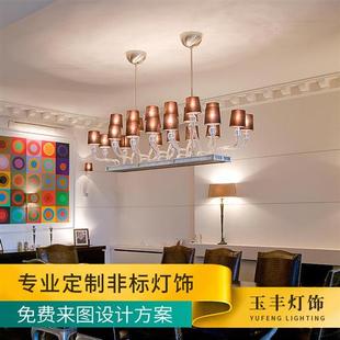 轻奢复古玻璃吊灯专业定制家居餐厅客厅多头吊灯led吊灯现货