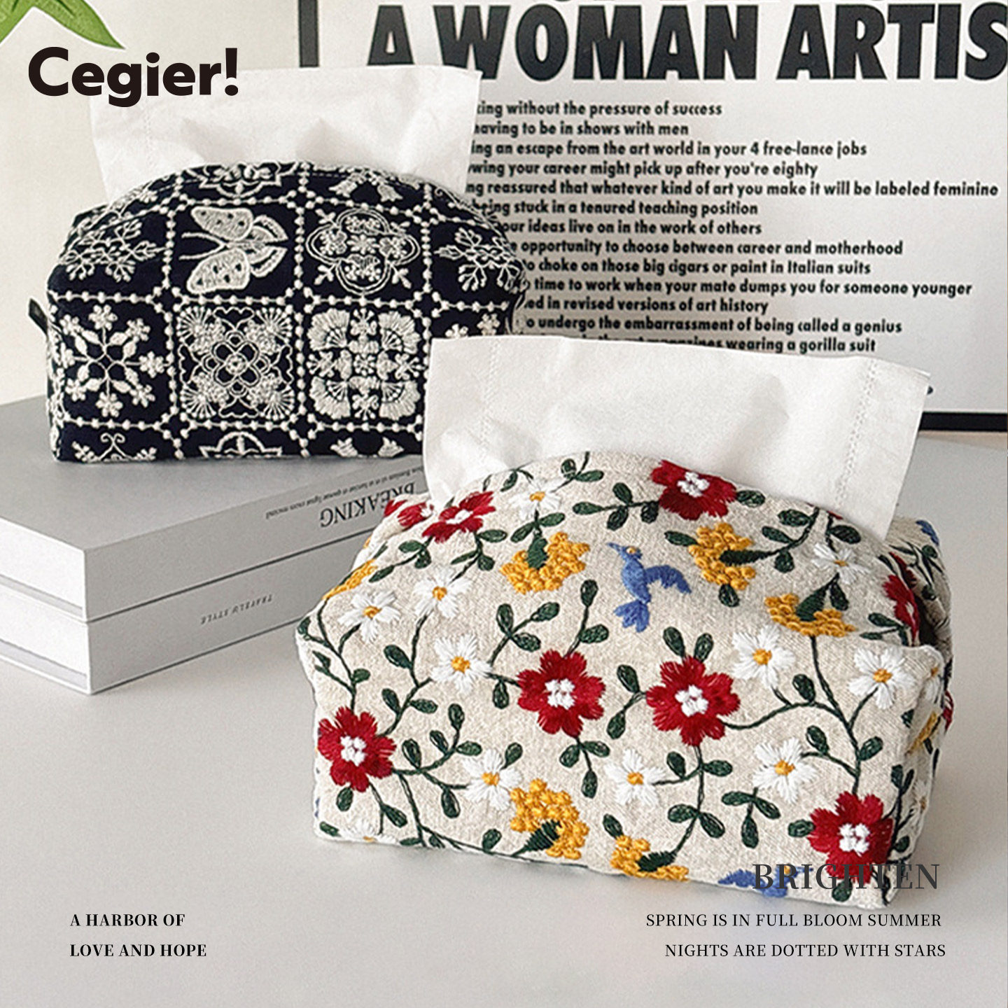 Cegier高颜值北欧ins轻奢纸巾盒客厅抽纸盒纸巾套布艺纸巾袋|腕雅,收纳整理,纸巾套,淘宝优惠券,粉丝福利购,淘宝优惠卷