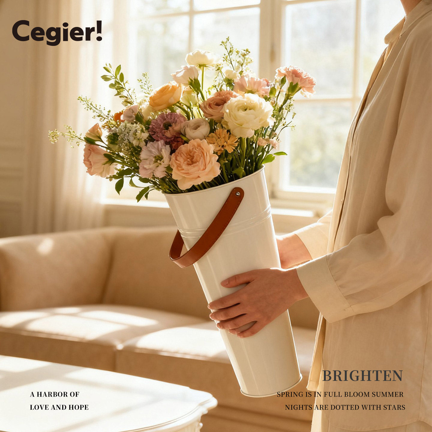 高级感醒花桶抱抱桶花店专用养花鲜花桶插花深水桶装饰大花瓶花盆,家居饰品,花盆,淘宝优惠券,粉丝福利购,淘宝优惠卷