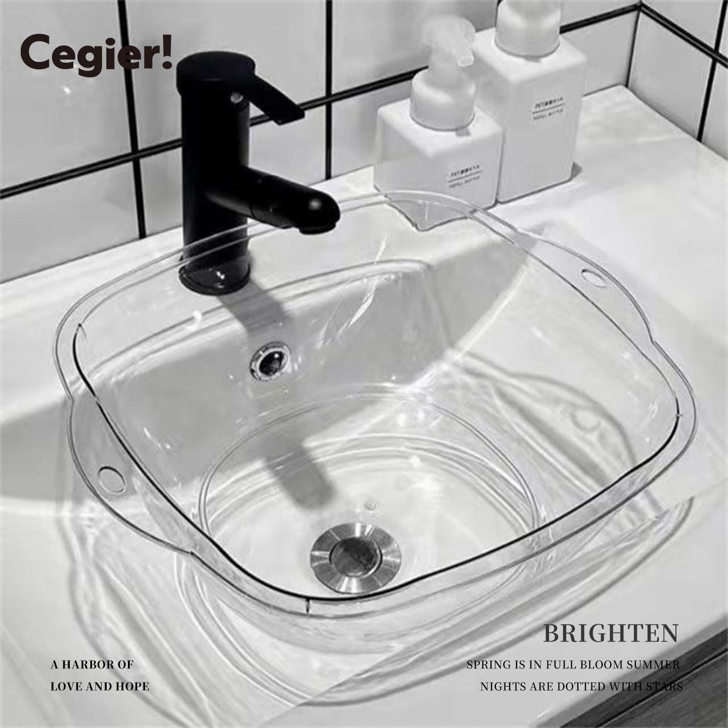 Cegier高颜值女生洗脸盆精致轻奢家用塑料婴儿盆耐高温耐用 |摆炒