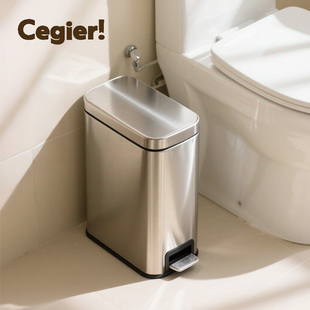 2025新款卫生间专用垃圾桶家用厨房客厅厕所夹缝小号带盖脚踏窄缝