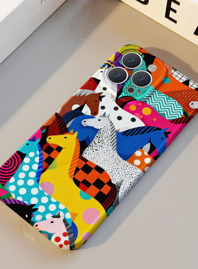 彩色波点格纹斑马 适用苹果华为iPhone17ProMax手机保护外壳16 15Plus新款14 13情侣12 11女Pura80高级不撞壳