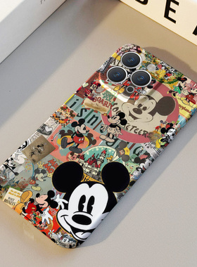 卡通拼贴满屏米奇 适用苹果华为iPhone17ProMax手机保护外壳16 15Plus新款14 13情侣12 11女Pura80高级不撞壳