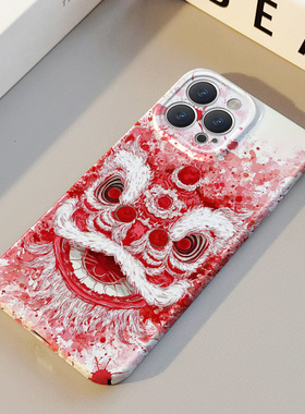 新年款醒狮 适用苹果华为iPhone17ProMax手机保护外壳16 15Plus新款14 13情侣12 11女Pura80艺术泼墨不撞壳男