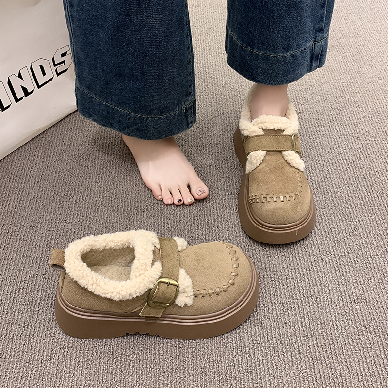 时尚百搭加绒加厚保暖防滑勃肯鞋