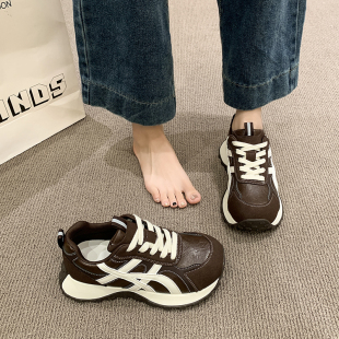 软底阿甘鞋 百搭轻便增高休闲运动鞋 女2025秋冬新款 小众厚底老爹鞋