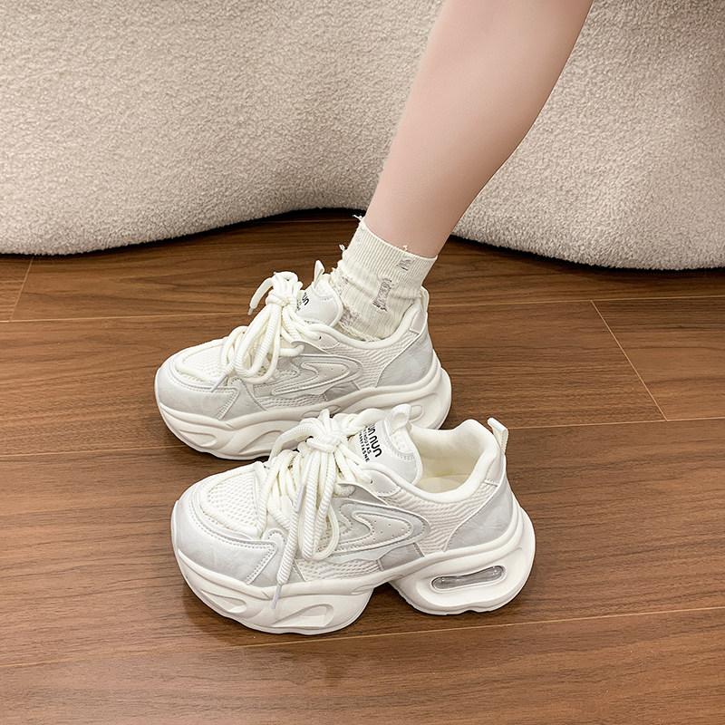 厚底气垫老爹鞋女2026春季新款百搭小个子增高松糕网面休闲运动鞋,女鞋,老爹鞋,淘宝优惠券,粉丝福利购,淘宝优惠卷