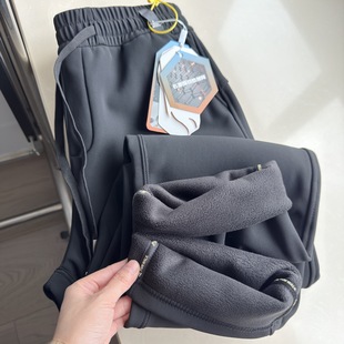 情侣女 松紧腰直筒休闲裤 新款 茑系户外蓄热锁温超暖一体绒户外男装