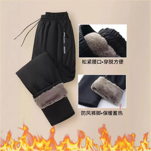 保暖裤 男爸爸冬装 中老年松紧腰 2025年冬加绒加厚老人外穿棉裤 新款
