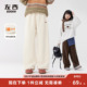 左西女童加绒裤 儿童洋气复古灯芯绒直筒长裤 子秋冬款 保暖2026新款