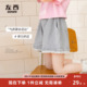 女孩裤 左西女童短裤 子 透气2025新款 儿童洋气甜美拼接中裤 夏季 薄款