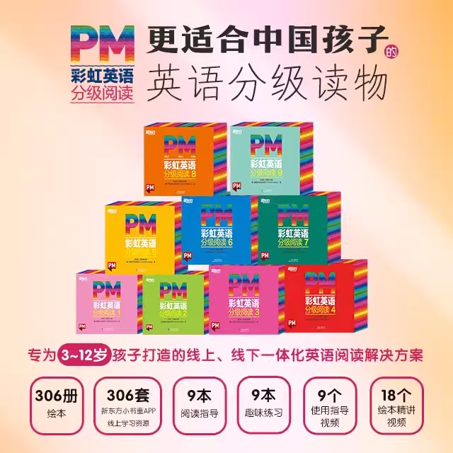 东方甄选推荐 PM彩虹英语分级阅读圣智PM分级读物孩子一体化英语阅读解决方案 7重礼赠丰富配套资源点读版俞敏洪