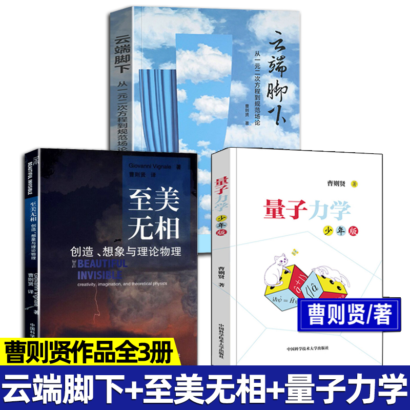 全3册 云端脚下从一元二次方程到规范场论+量子力学少年版+至美无相 曹则贤作品集 物理学理论概念研究释疑 青少年科普知识读物