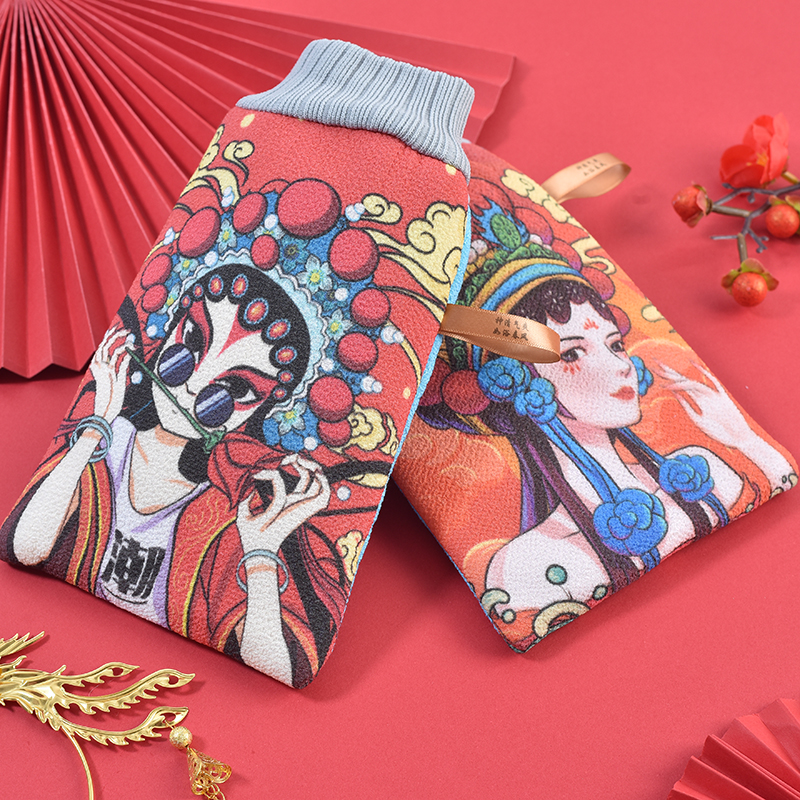 国潮洗澡巾萌小媛搓澡巾