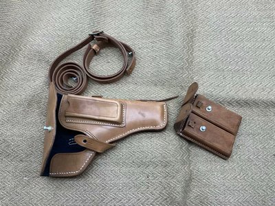 库存保真80年代54式套苏联TT33托卡列夫手仓牛皮套纯皮双联套仓包