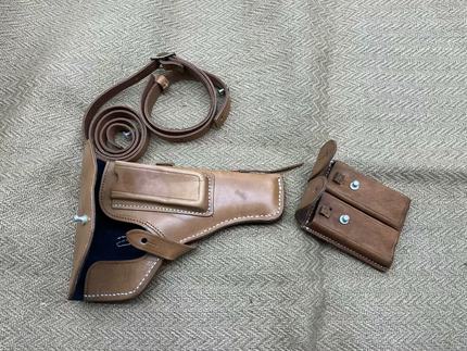 库存保真80年代54式套苏联TT33托卡列夫手仓牛皮套纯皮双联套仓包