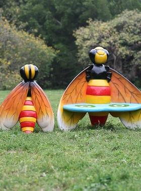 户外公园林昆虫彷真蜜蜂玻璃纤维幼儿园景观动物装饰大摆件雕塑小