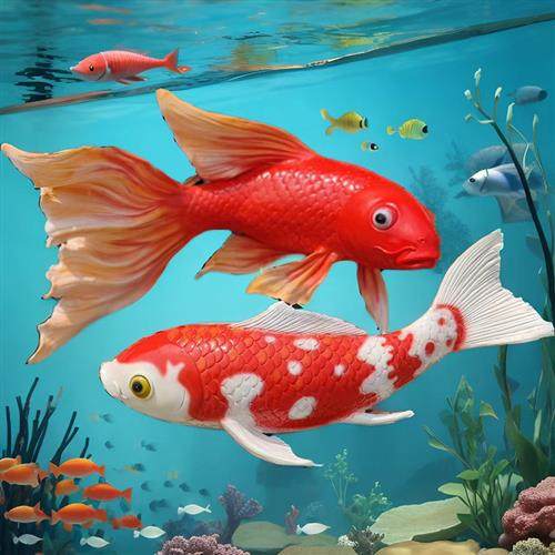 玻璃钢仿真海洋动物热带鱼章鱼螃蟹乌龟鳄鱼雕塑模型摆件水池装饰