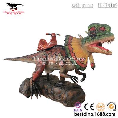 仿真骑乘恐龙公园游乐场商场小朋友喜爱彩车乘骑双冠龙坐骑恐龙