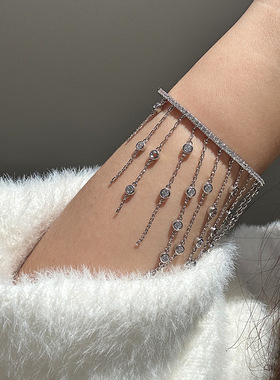 高级感流苏线条手镯手链