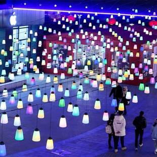 景观镜花宫饰万棵松文亮化防水红七彩装氛围吊灯森网林呼触摸吸遥