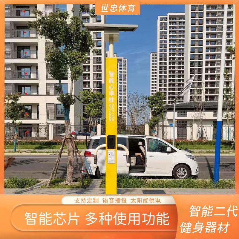 户外健智身器材心率柱慧公高园步道智能心柱023率心率测试身体重