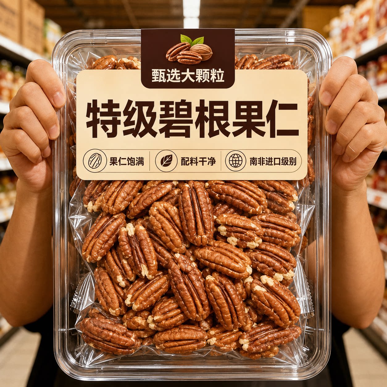 碧根果果仁原味小包装奶油味长寿果南非核桃孕妇干果仁碎坚果零食图片
