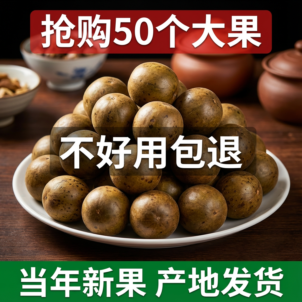 罗汉果干果正品旗舰店特大果广西特产干货胖大海罗汉果泡水喝清润