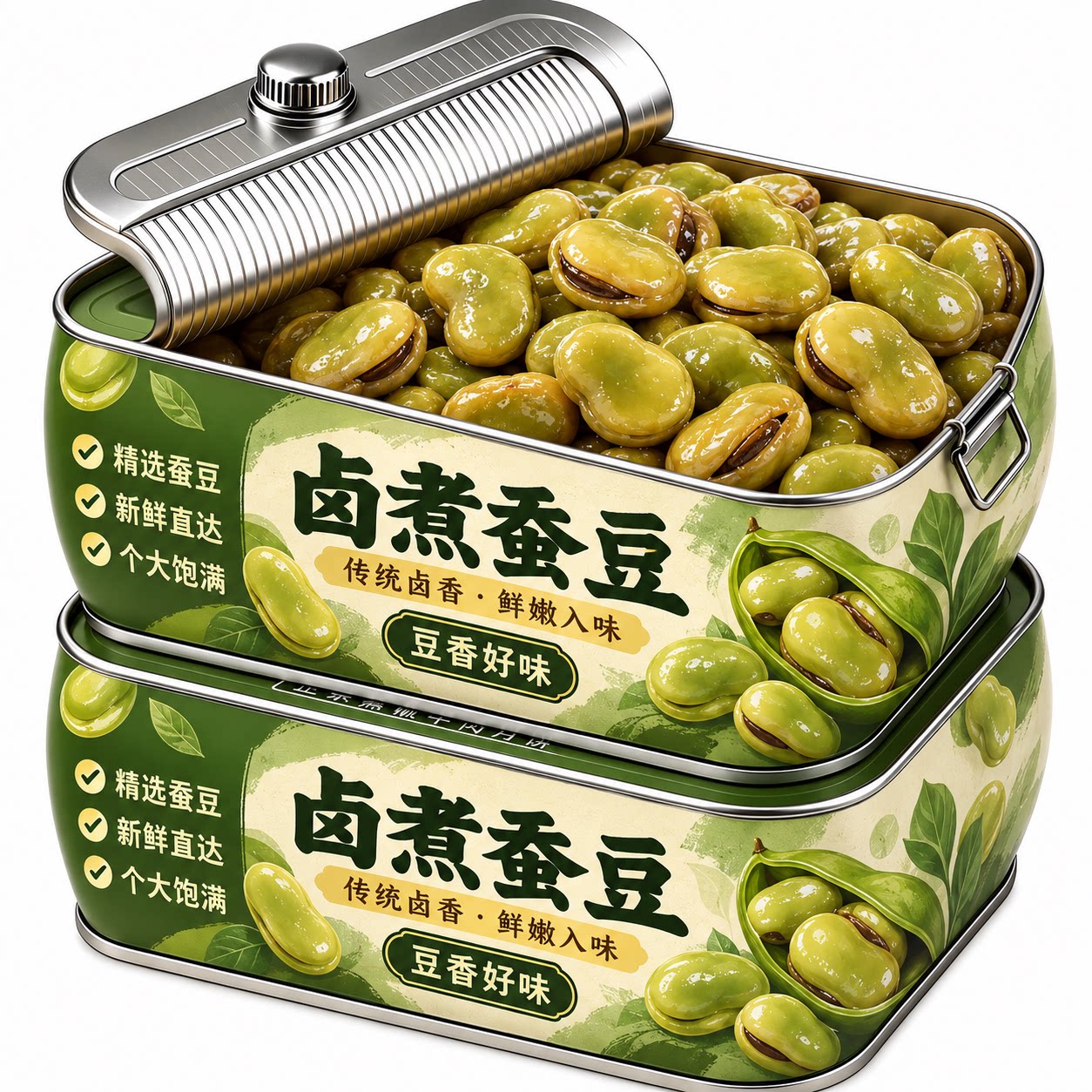 五香味卤煮蚕豆软糯可口下酒菜烧烤搭档开袋即食零食小吃原味水煮