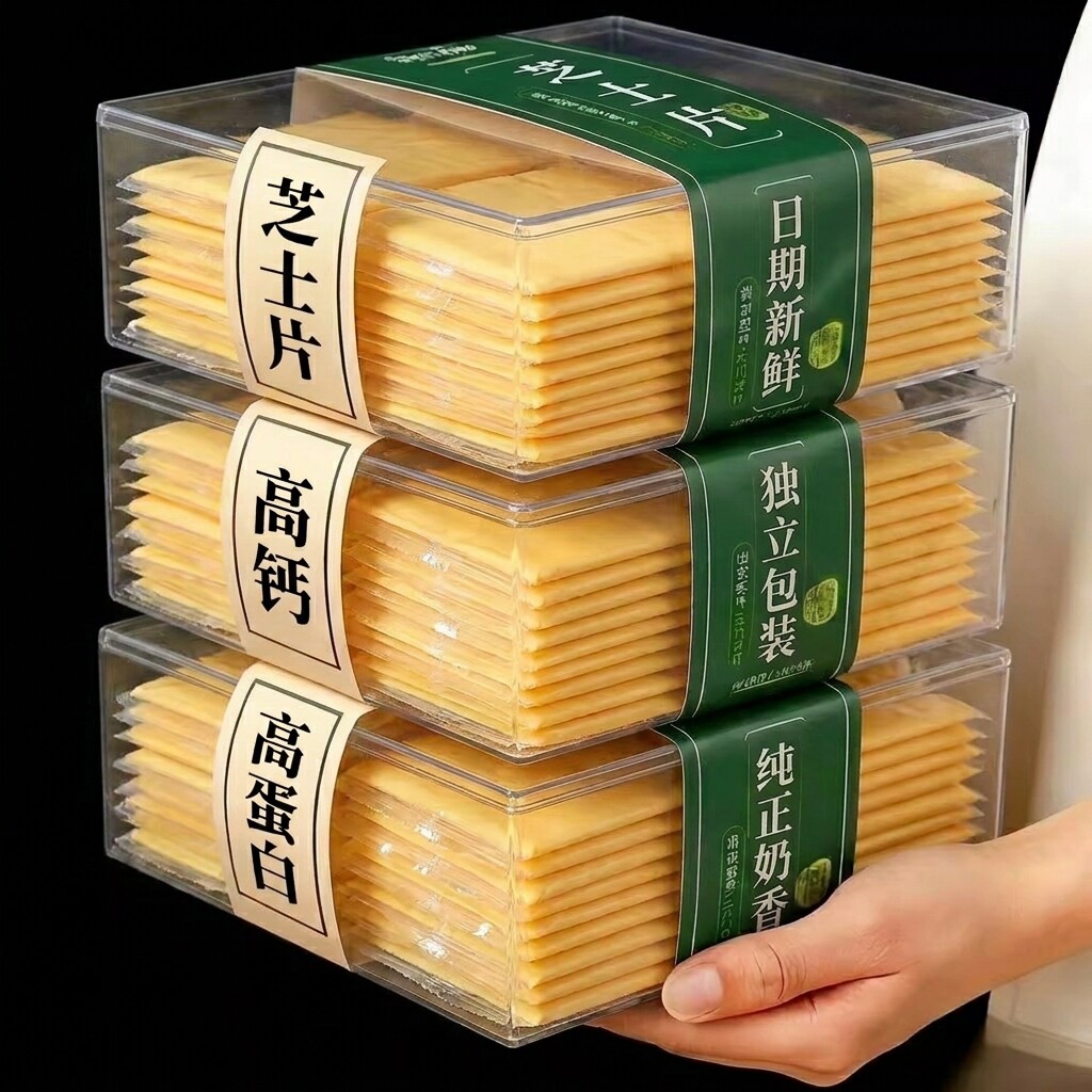 芝士片家用独立包装火鸡面专用低脂奶酪片烘焙商用儿童芝士片无添图片