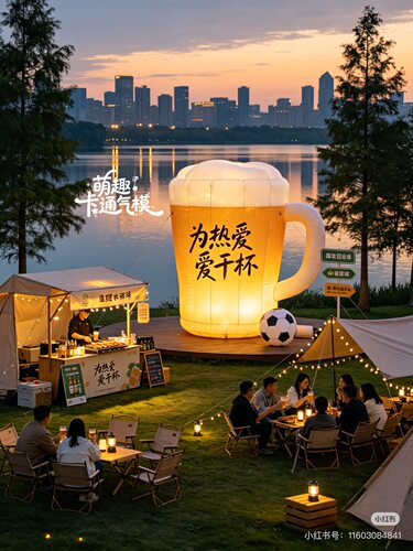 户外露营啤酒节卡通气模定制充气仿真啤酒杯充气奶茶咖啡杯装饰