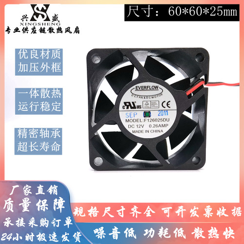 台湾F126025DU散热风扇12V