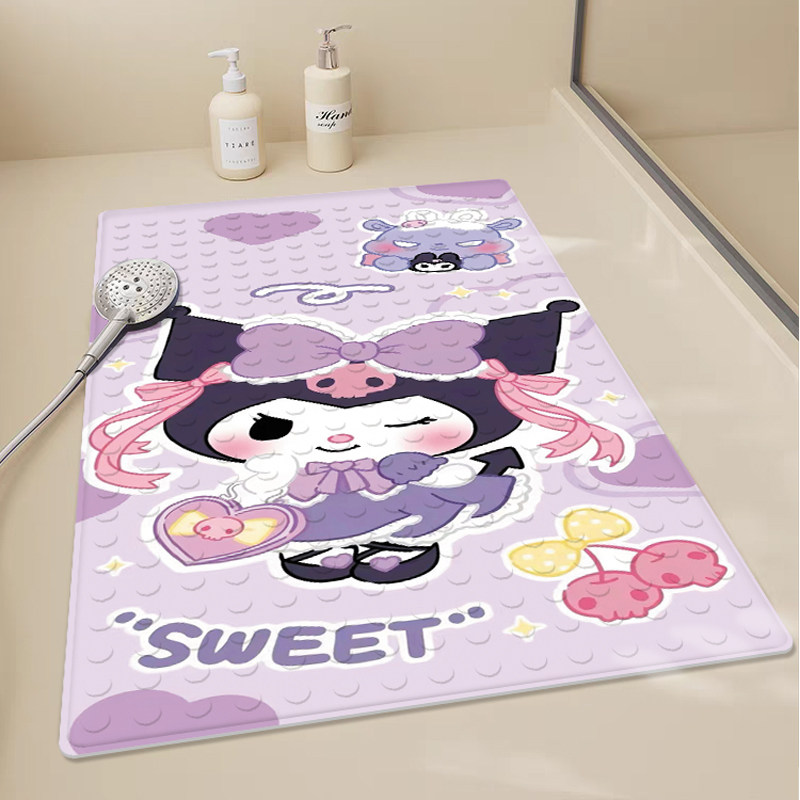 卡通库洛米浴室地垫防滑吸盘垫卫生间淋浴防摔儿童成人洗澡脚垫子