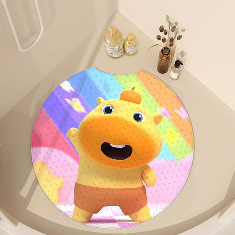 水豚噜噜浴室圆形防滑垫淋浴房吸盘脚垫儿童洗澡卡通防摔垫子免洗,居家布艺,家用脚垫,淘宝优惠券,粉丝福利购,淘宝优惠卷