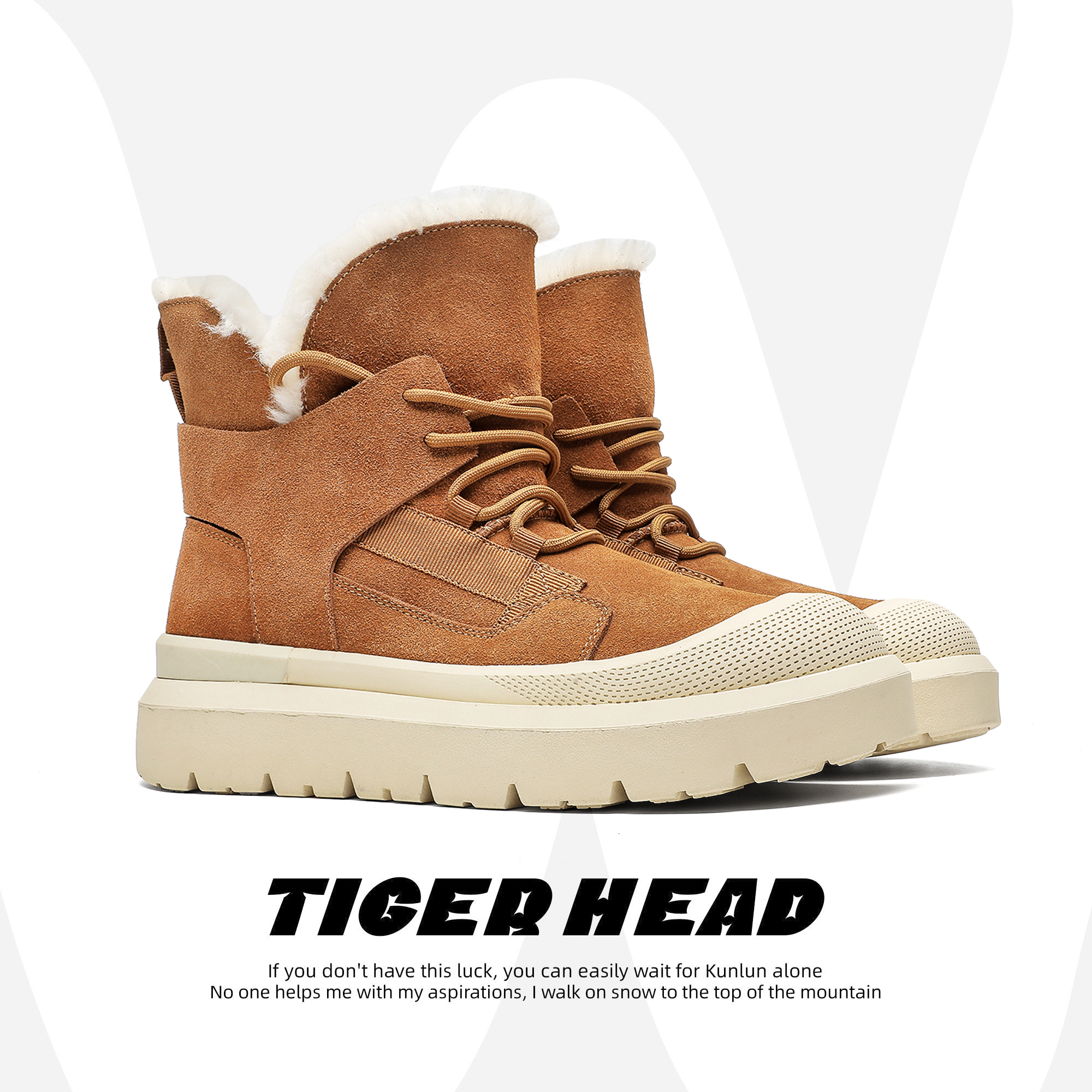 厚底雪地靴男女加绒加厚保暖棉鞋