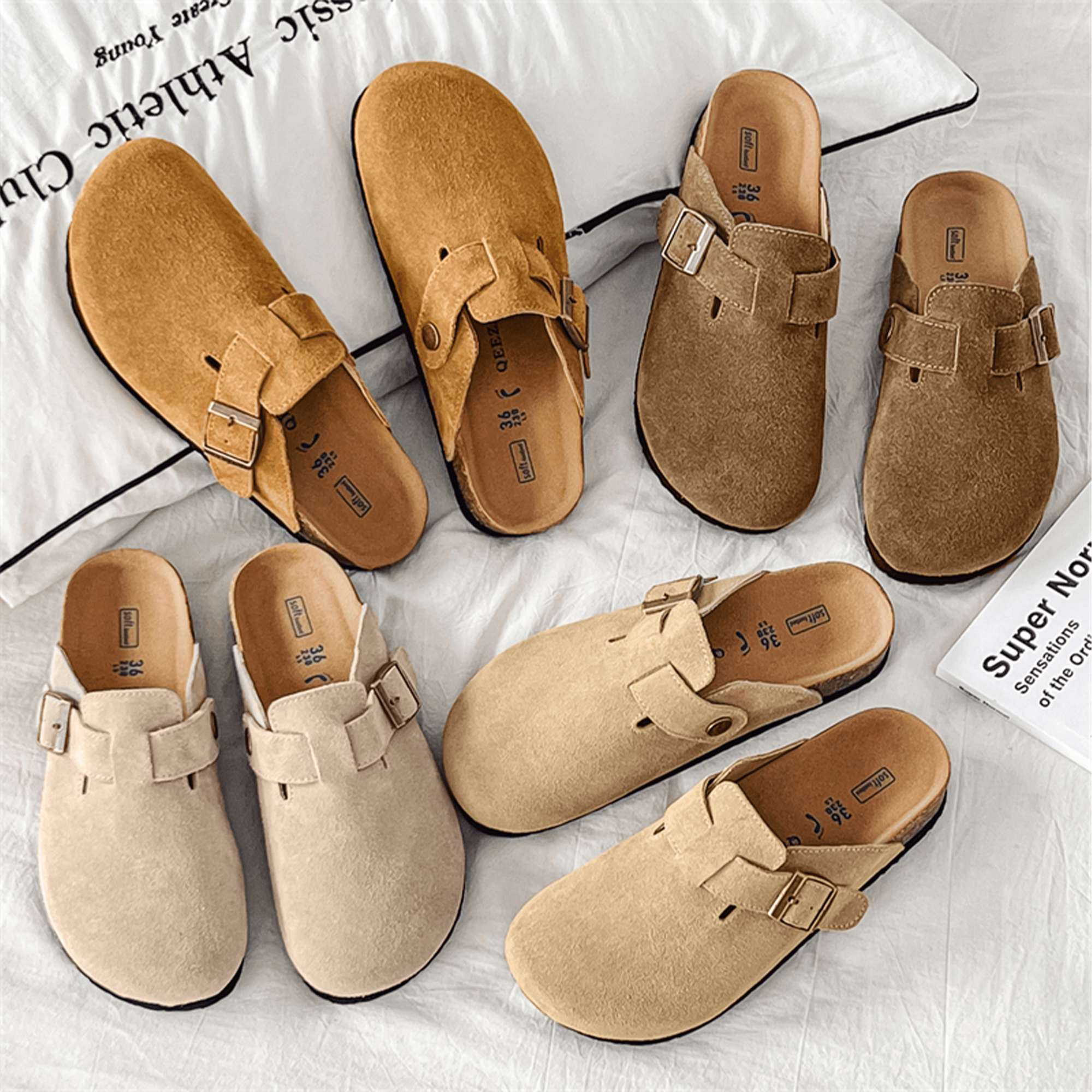 小众包头牛皮拖鞋穆勒慵懒博肯拖