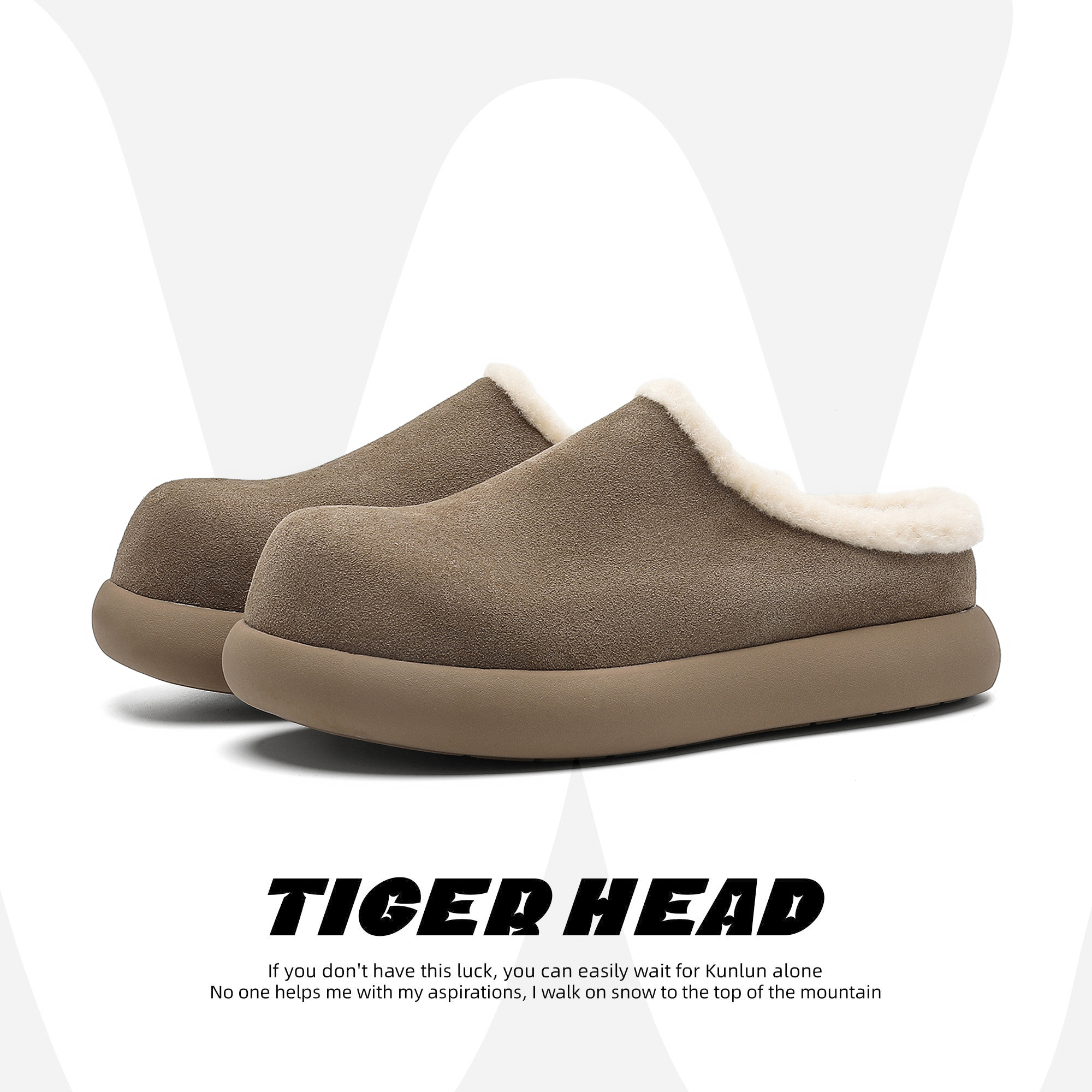 冬季厚底勃肯鞋半拖加绒毛毛拖鞋