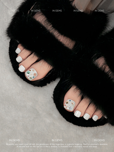 In Gems爆闪满钻夏日脚趾甲贴片穿戴式可拆卸假指甲贴片手工穿戴