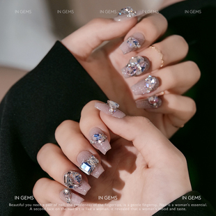 in Gems浅光穿戴式美甲可拆卸假指甲贴片手定制帖片孕妇显白甲片