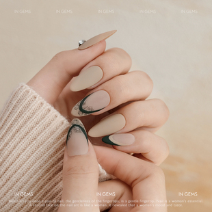In Gems法式蕾丝穿戴甲美甲穿戴式可拆卸假指甲光疗贴片手工定制