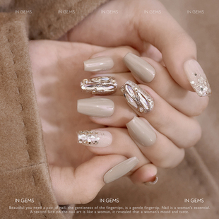 In Gems个性满钻美甲穿戴式可拆卸新款假指甲光疗贴片手工定制